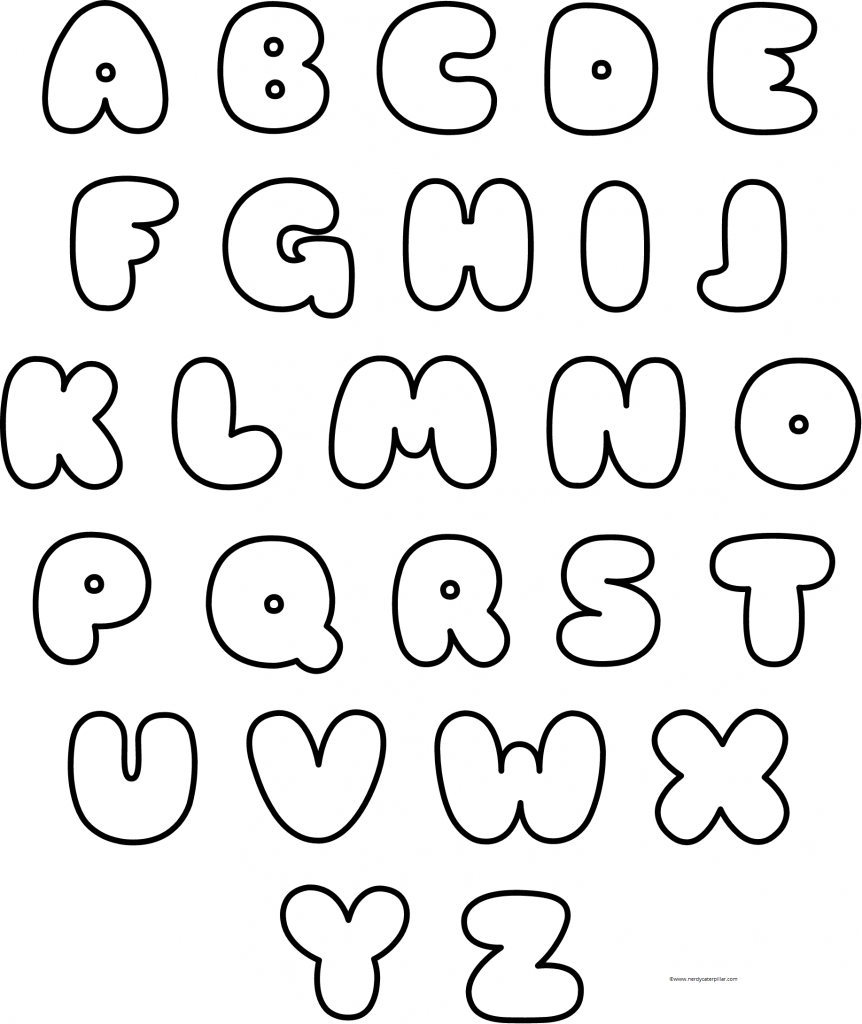 Uppercase Bubble Letters Printable