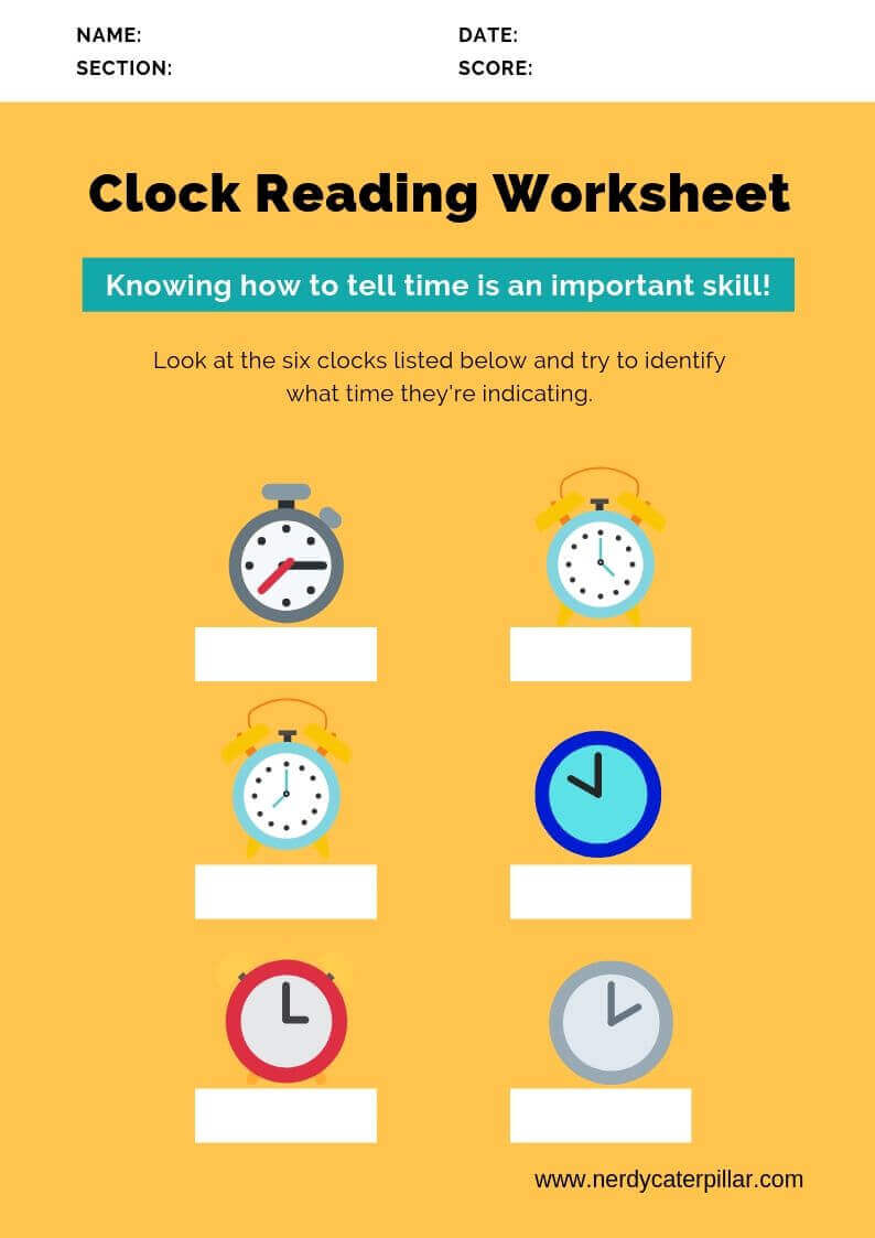 Clock Reading Worksheet For Kindergarten