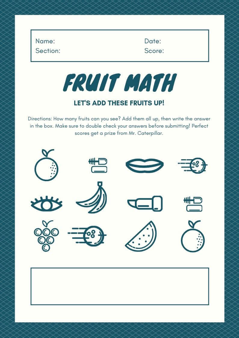 Free Kindergarten Math Worksheet PDF