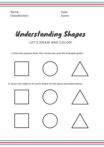 Shape Worksheet For Kindergarteners