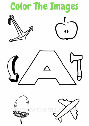 Color The Images Starting With Letter A