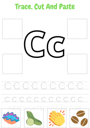 Alphabet C activity sheet for kids