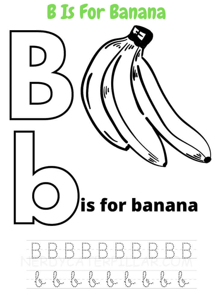 B for banana worksheet
