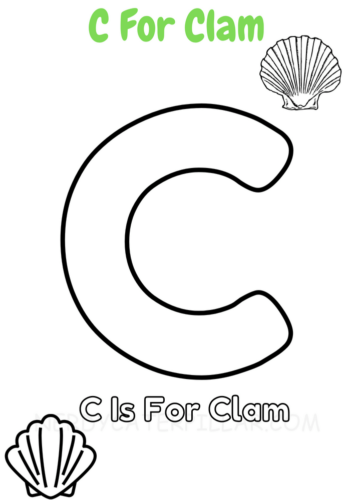 C for Clam worksheet