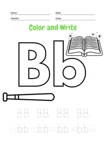 Color and Write Letter B