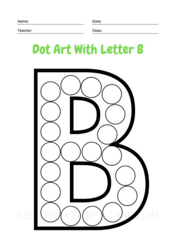 Letter B Dot Art worksheet