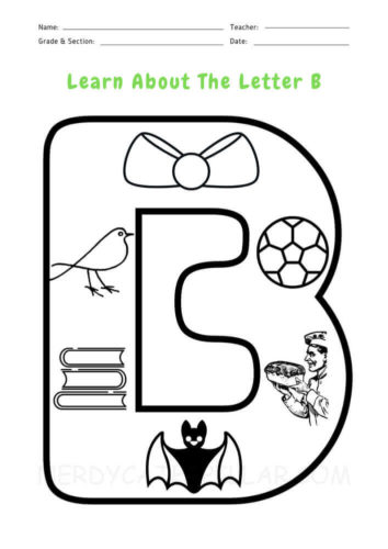 Letter B worksheet for kids