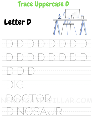 Uppercase Letter D worksheet