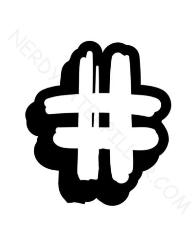 Graffiti Bubble Letter Hashtag sign